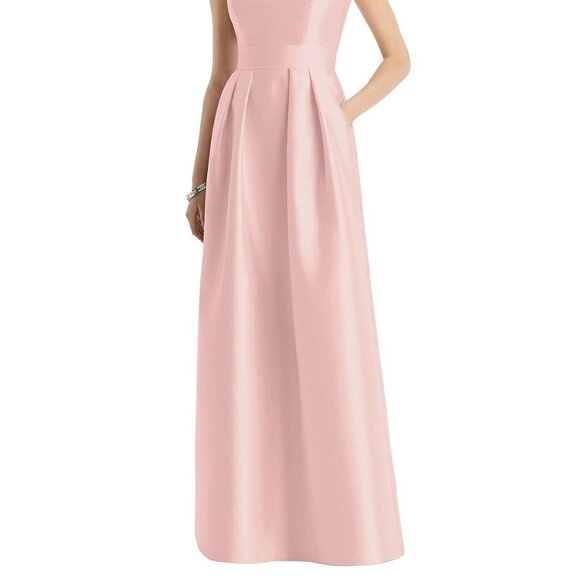 Alfred Sung 767...Cap Sleeve Pleated Skirt Dress with Pockets....Rose...Size 12 - Picture 2 of 10